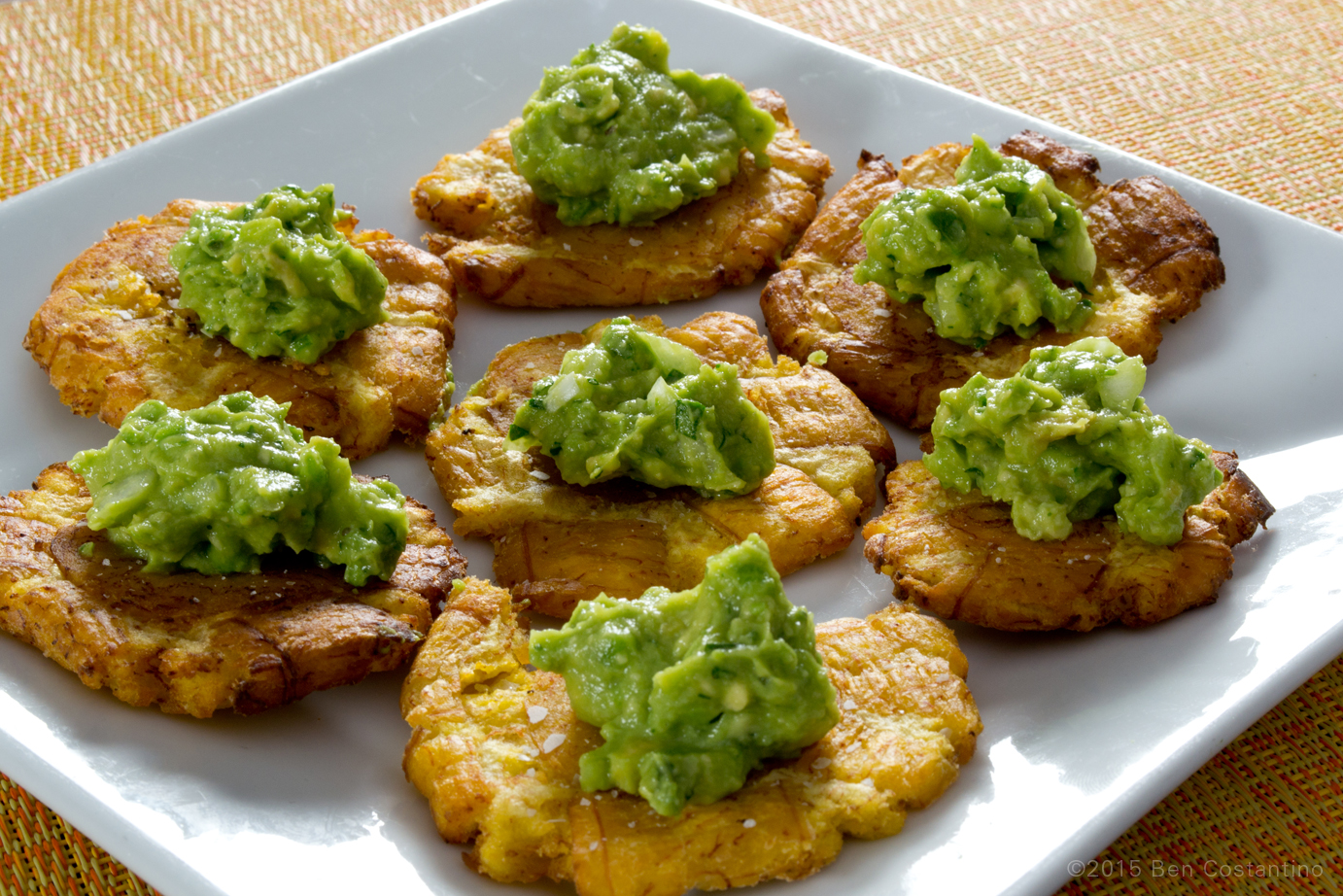 Tostones with guacamole