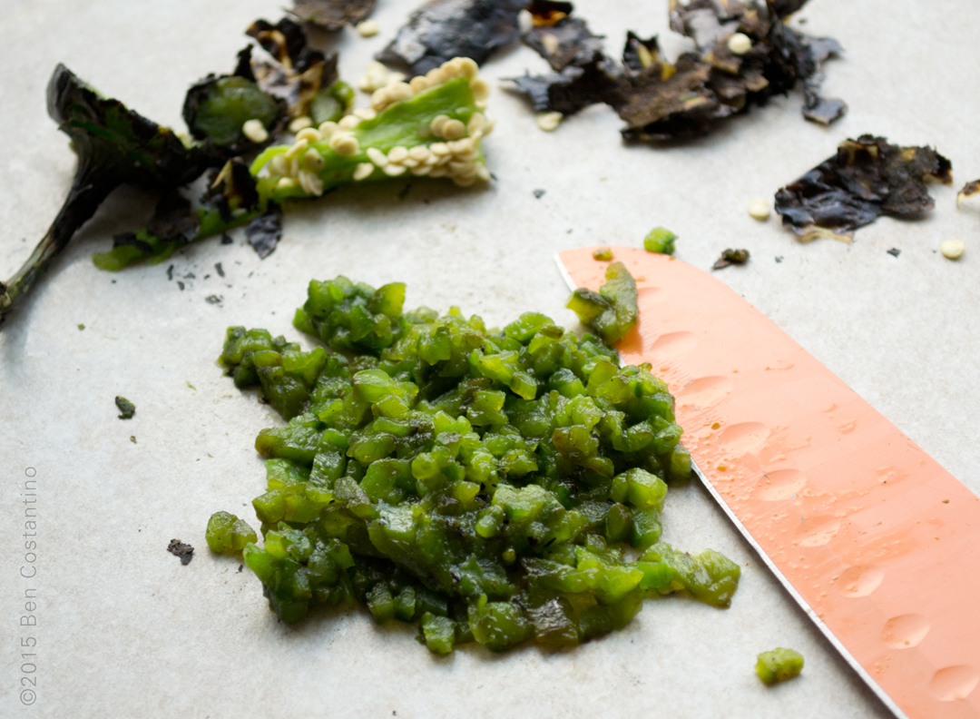 jalapeño peppers roasted and diced