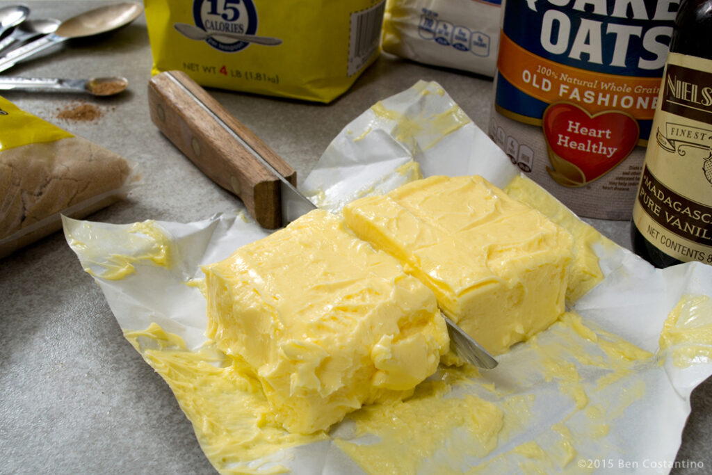 European butter with other apple crisp ingredients