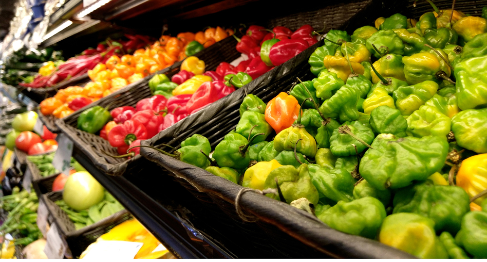 shopping guide ingredient -ajicito dulce peppers on the shelf near habañeros