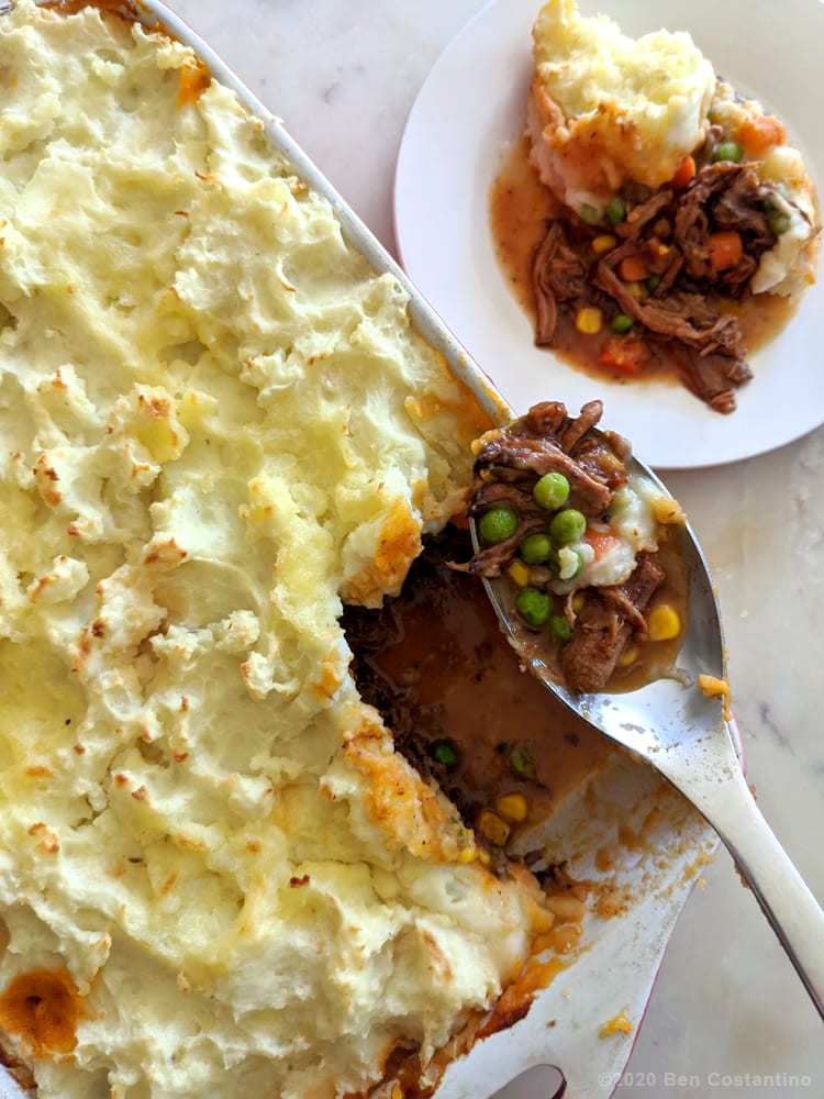 Shepherd's pie fresh out of the oven