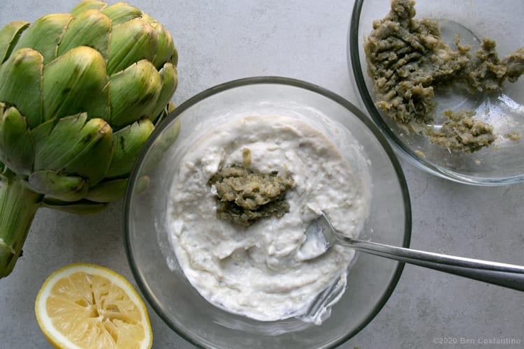 artichoke aioli upon completion