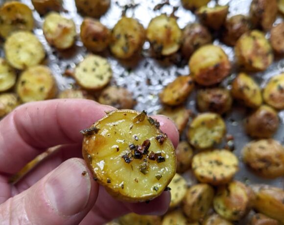 Herb Roasted Potatoes fresh out of the oven