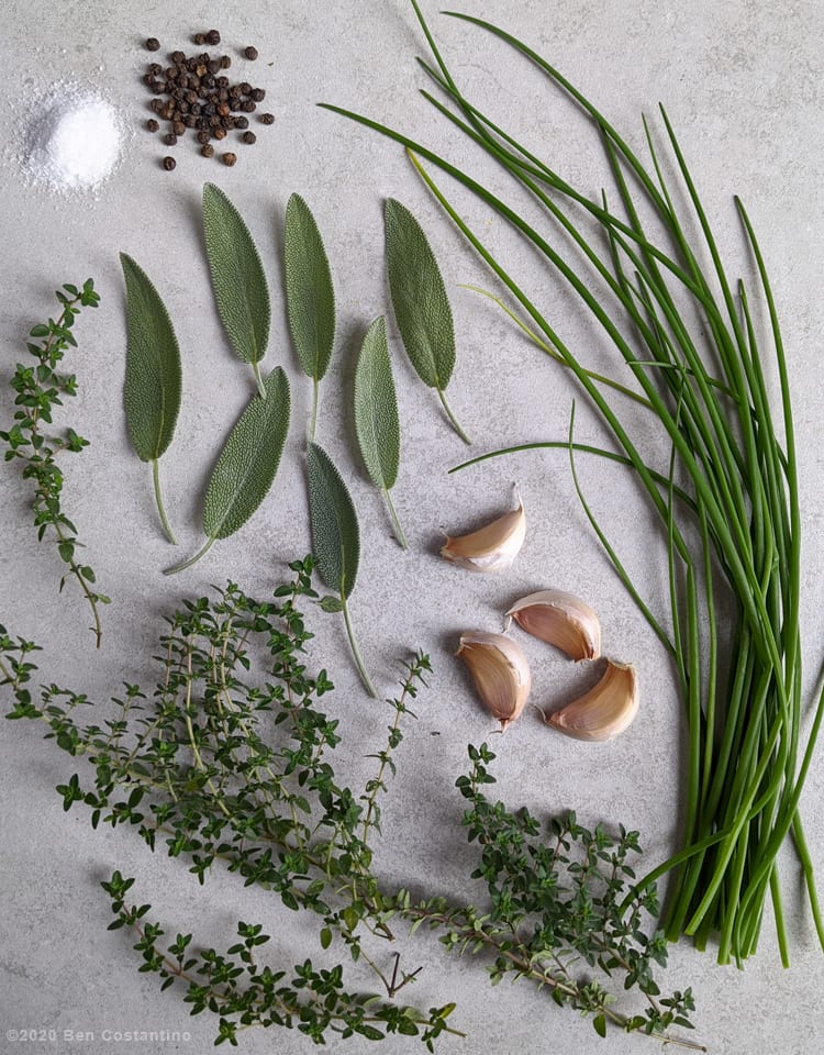 ingredidnts for herb roasted potatoes