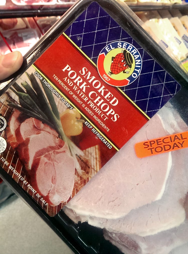 smoked pork chops in the grocery store