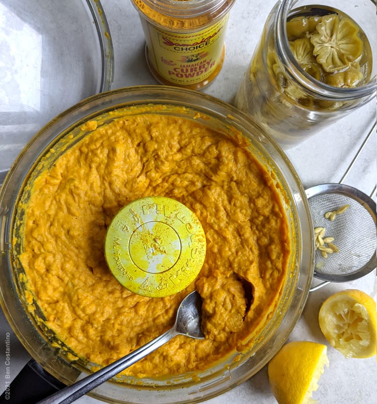 curry sweet potato dip completed