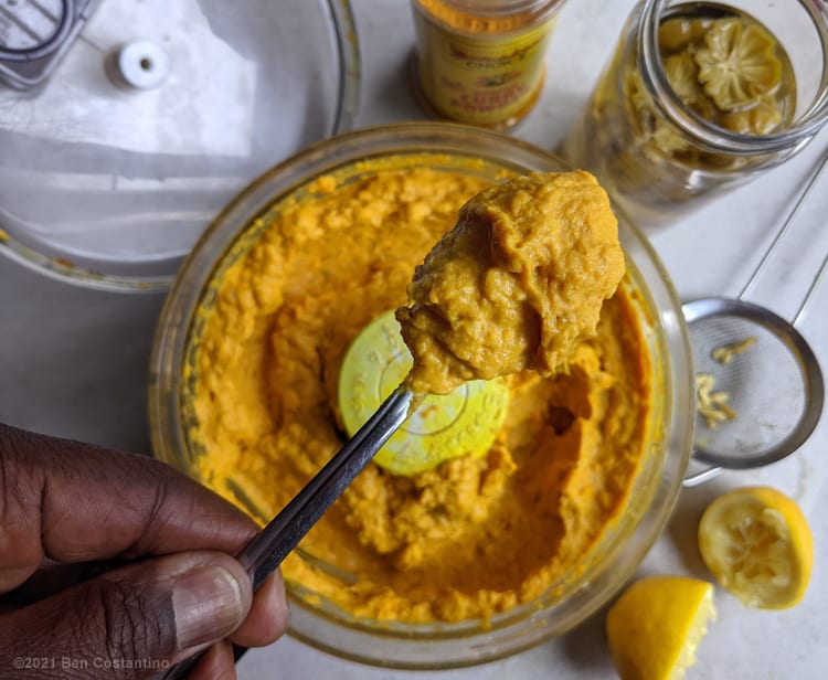 sweet potato dip finished in the food processor