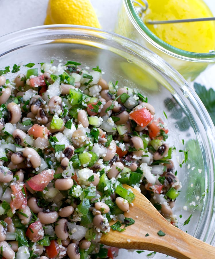 Blackeyed Pea Salad with lemon dressing