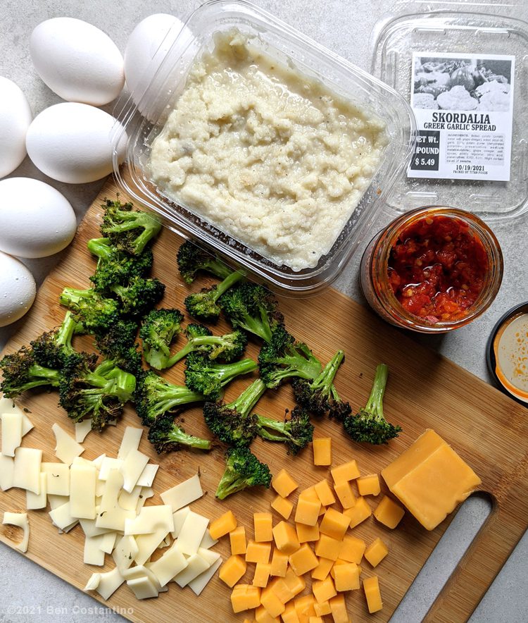 ingredients for skordalia frittata