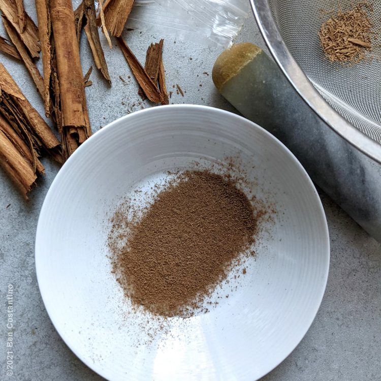 Mexican cinnamon sifted for Cranberry Apple crisp