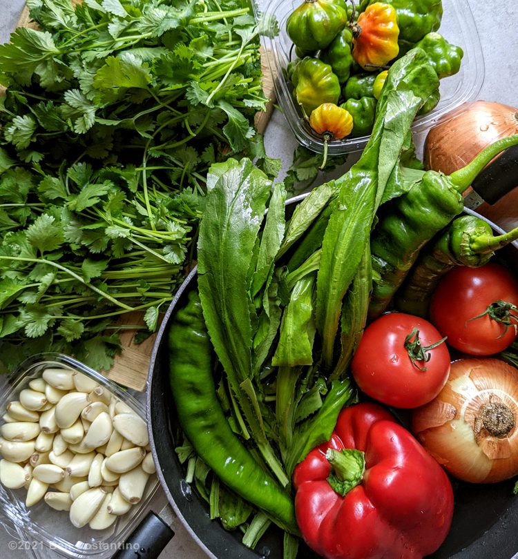 Puerto Rican sofrito ingredients